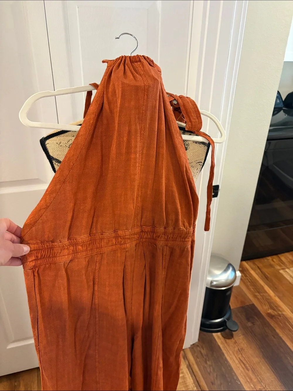 Free People Burnt Orange Halter Jumpsuit - Picture 3 of 9